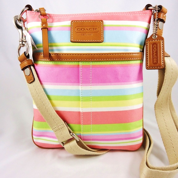 Coach Handbags - Coach Crossbody Swingpack  Weekend Stripe NWT